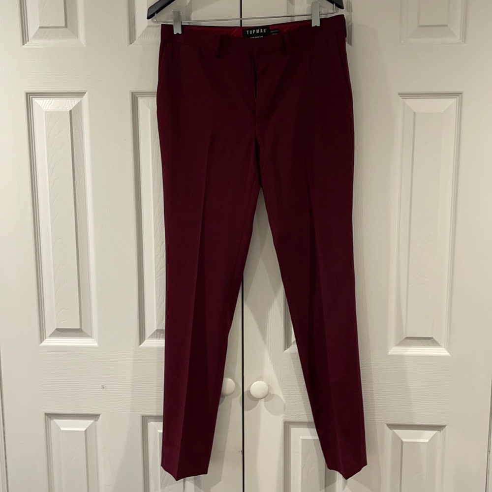 Red dress pants from topman